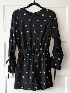 CLUB MONACO Mauve Floral Long Sleeve Romper SZ 2